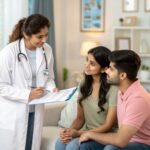 Doctor Explaining consiquences in IVF after C-Section