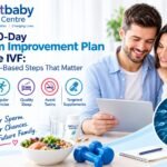Artbaby IVF Centre – The 90-Day Sperm Improvement Plan Before IVF, featuring evidence-based lifestyle tips for sperm health, including better nutrition, regular exercise, quality sleep, toxin avoidance, and targeted supplements.